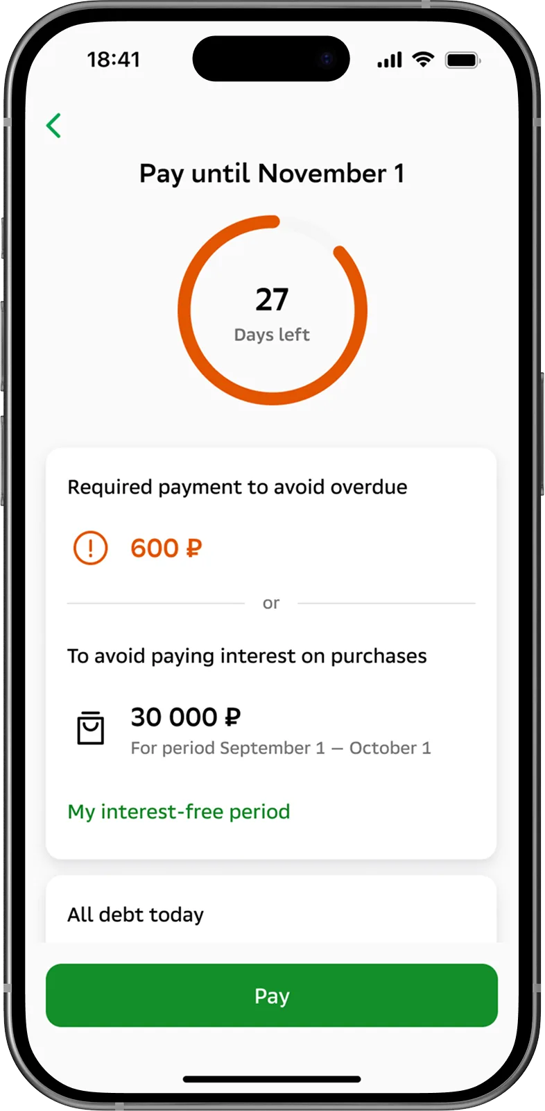 Credit card experience on iPhone