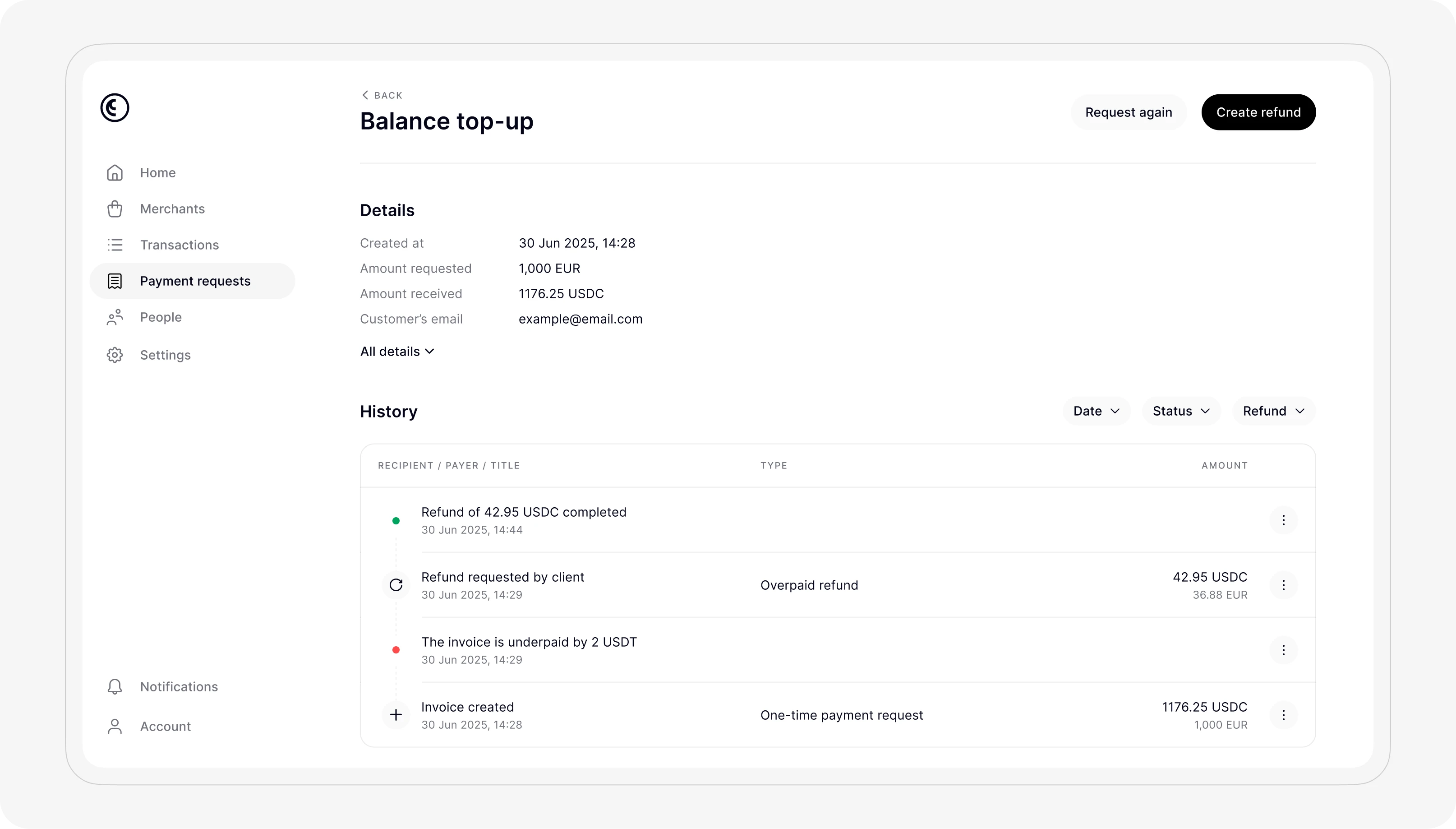 Merchant refund management