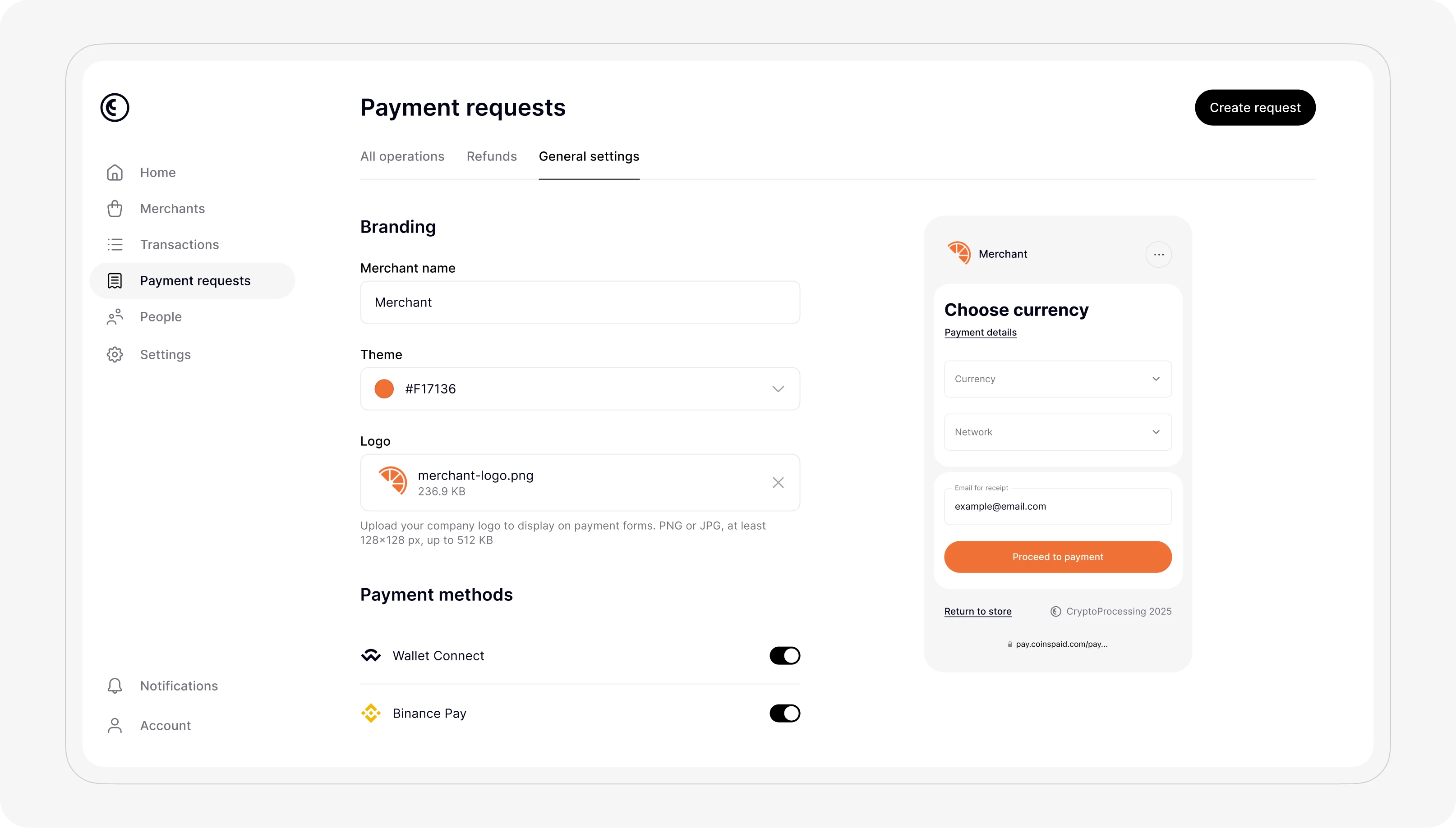 Merchant dashboard filtering