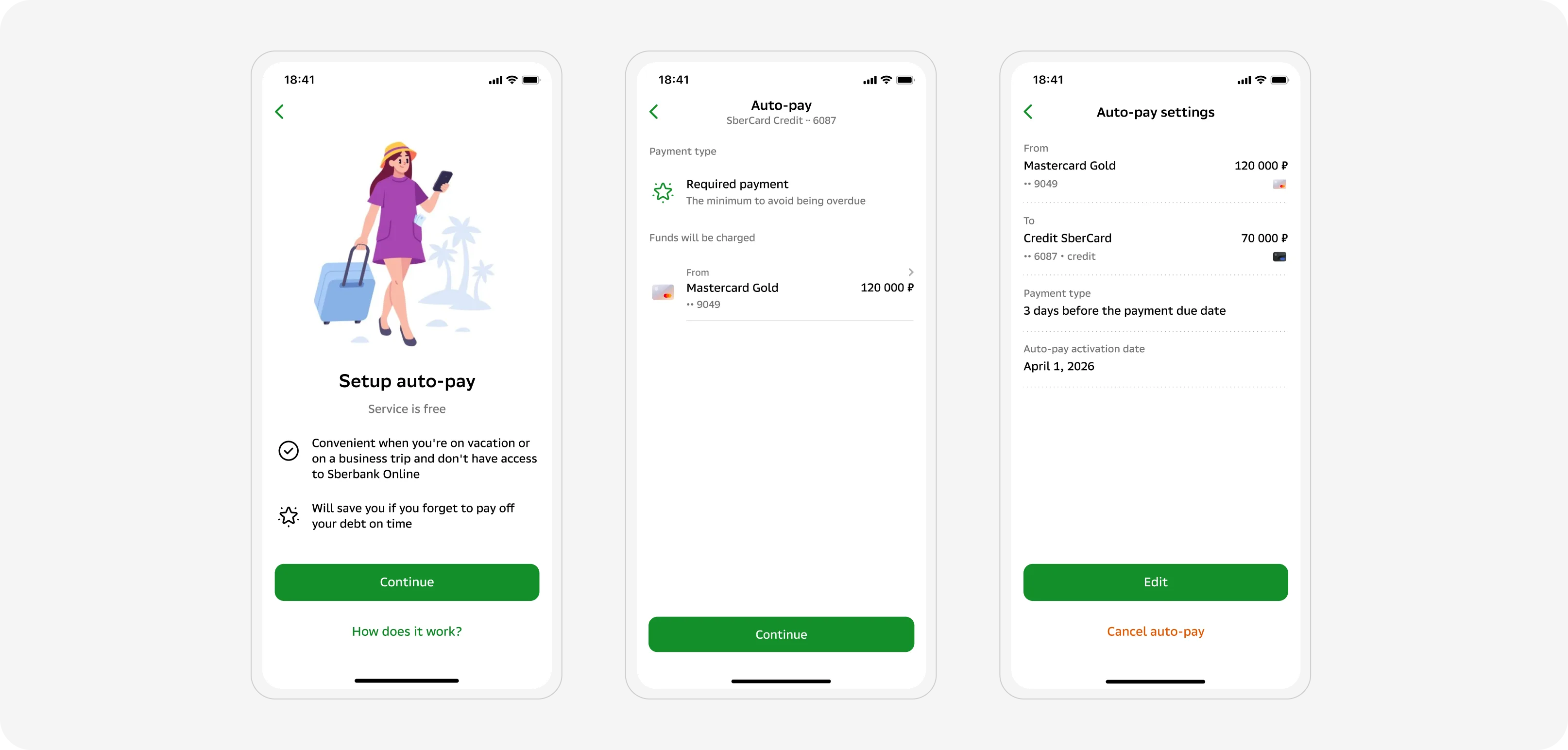 Auto-pay confirmation and SMS reminder
